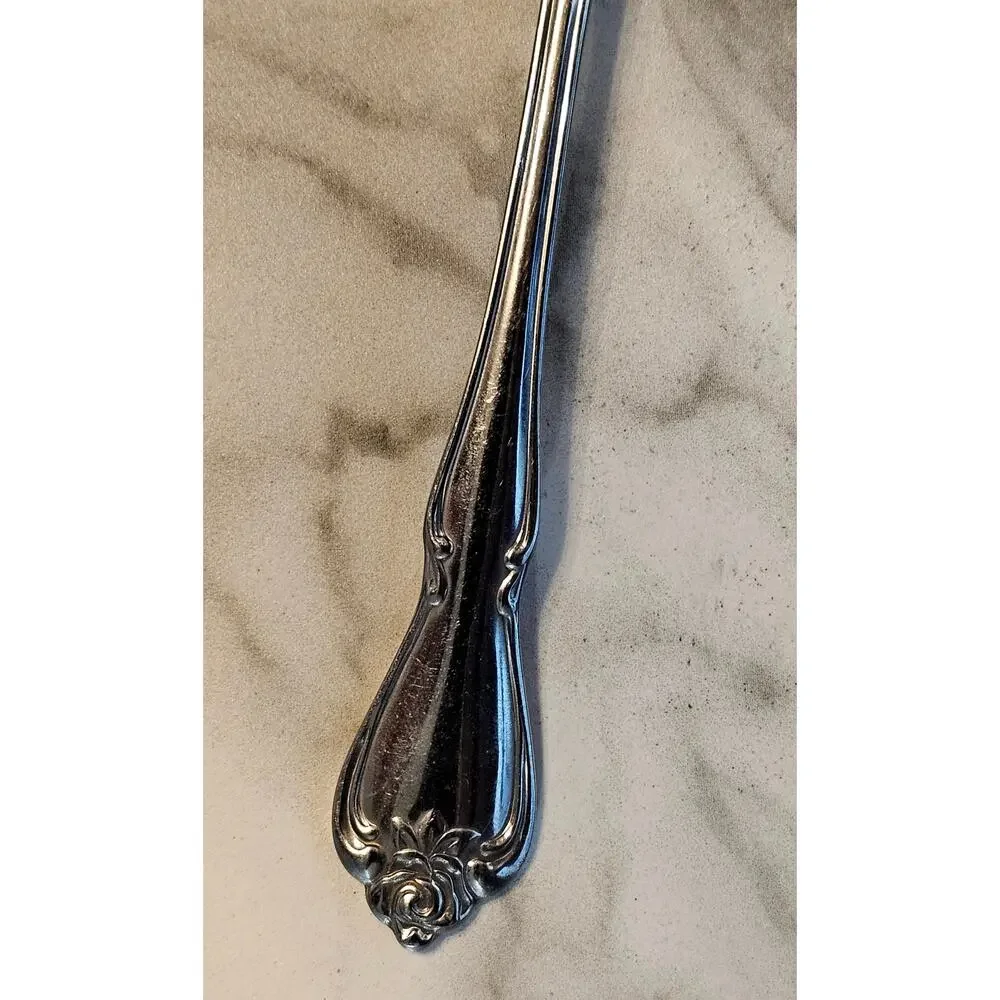 Dinner Fork Oneida Arbor Rose - True Rose USA Glossy Stainless Flatware 7 3/8